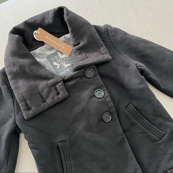 ARITZIA Community Organic Cotton Warm Black Coat - Picture 2 of 11